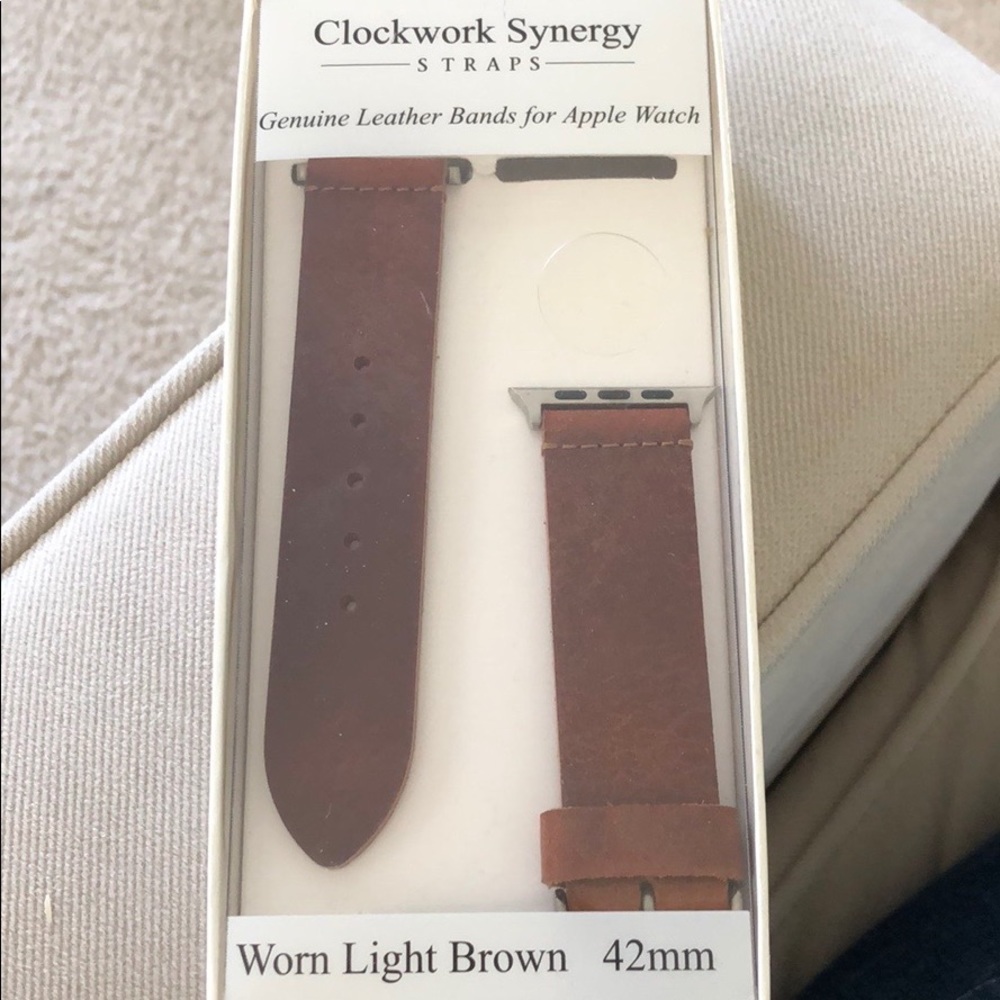 Brown Leather Watch Band for Apple 42mm. New!
